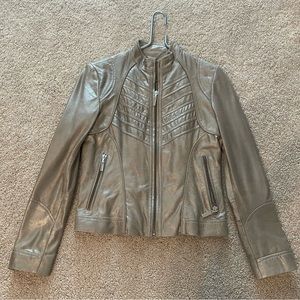 New Gold leather jacket. Bernardo. Size PXS soft.Stunning!!